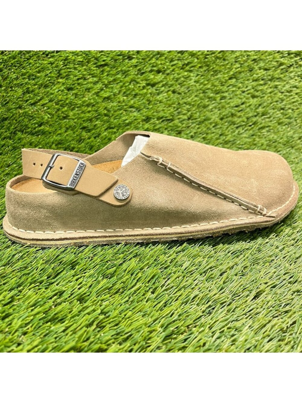 Birkenstock Lutry Premium Suede Womens Size 10 Gray Taupe Slip On Clog Sandals